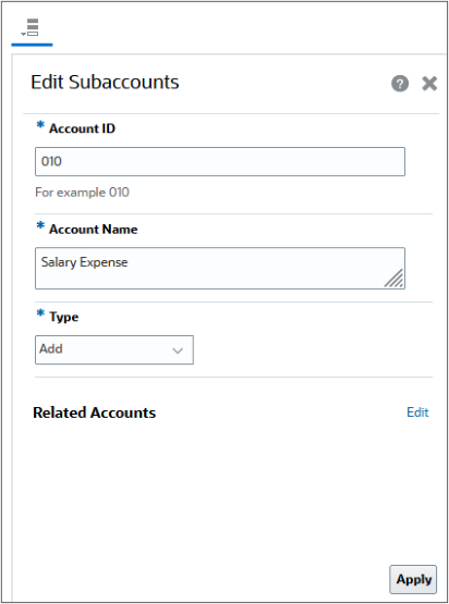 Subaccounts Frame